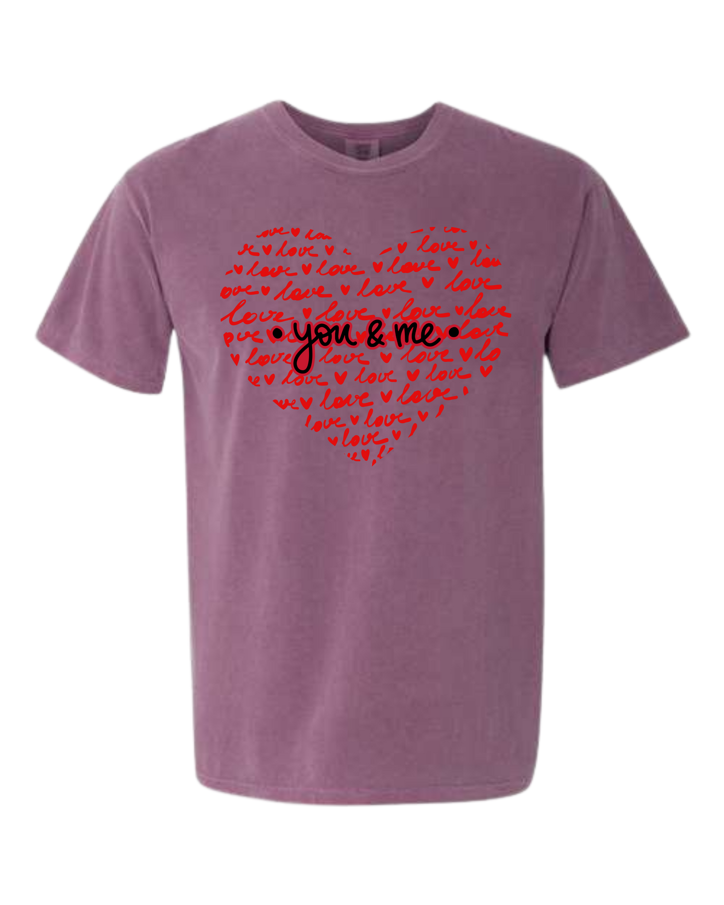 You & Me - Comfort Colors - Heavyweight Unisex Tee - Pinks & Purples