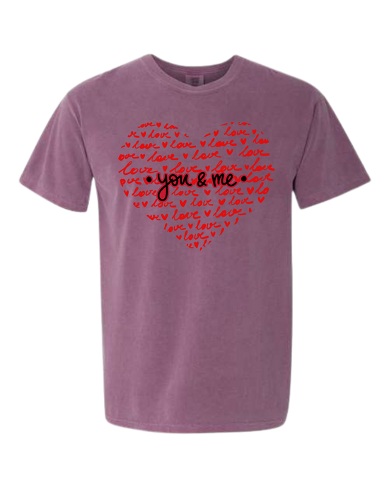 You & Me - Comfort Colors - Heavyweight Unisex Tee - Pinks & Purples