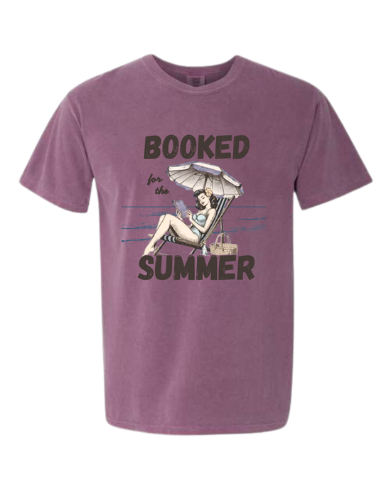 Booked for the Summer - Comfort Colors - Heavyweight Unisex Tee - Pinks & Purples