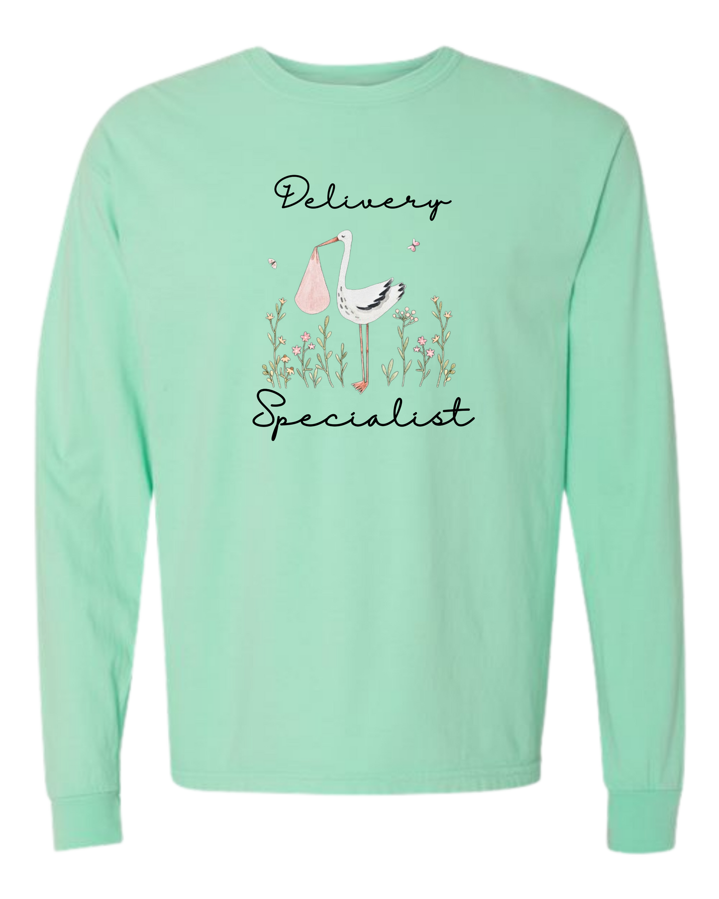 Delivery Specialist - Comfort Colors - Heavyweight Long Sleeve Tee - Blues & Greens