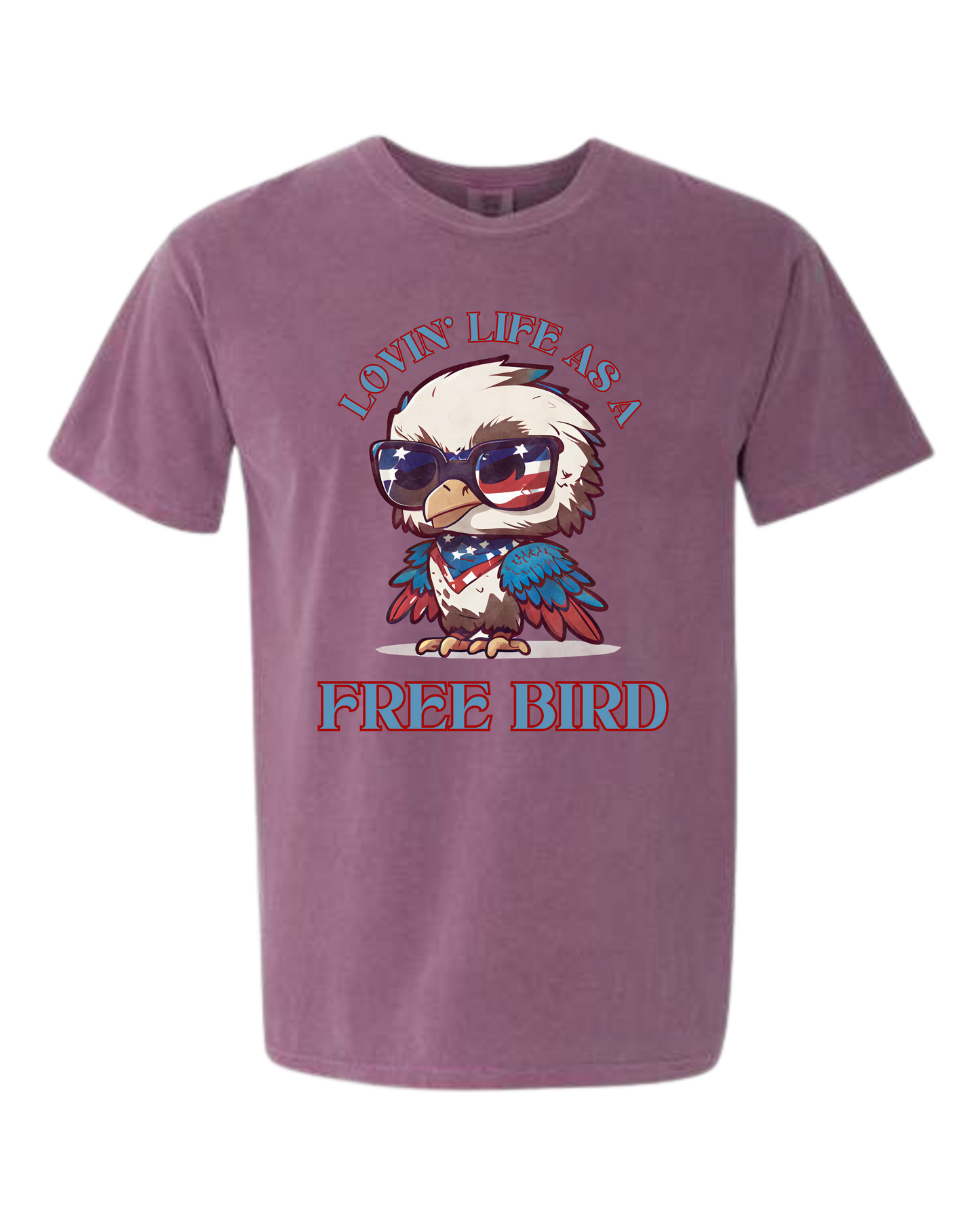 Lovin' Life as a Free Bird - Comfort Colors - Heavyweight Unisex Tee - Pinks & Purples