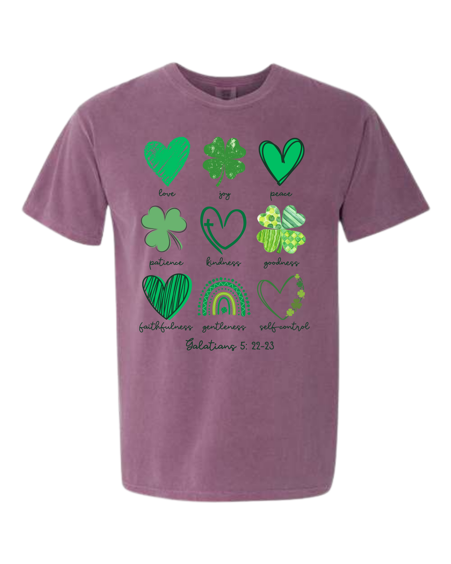 Galatians 5 - St Patrick's Day - Comfort Colors - Heavyweight Unisex Tee - Pinks & Purples