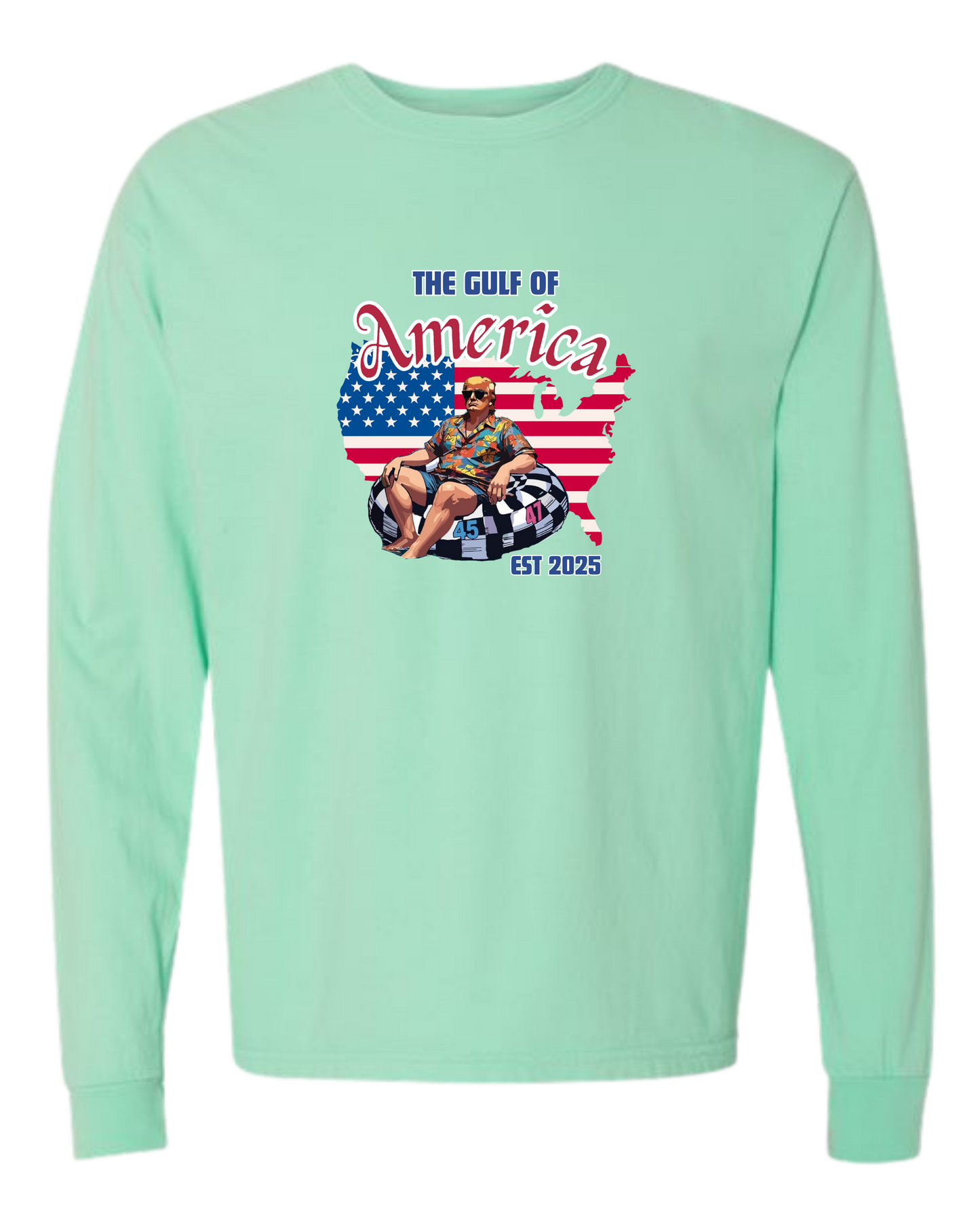 The Gulf of America - Comfort Colors - Heavyweight Long Sleeve Tee - Blues & Greens