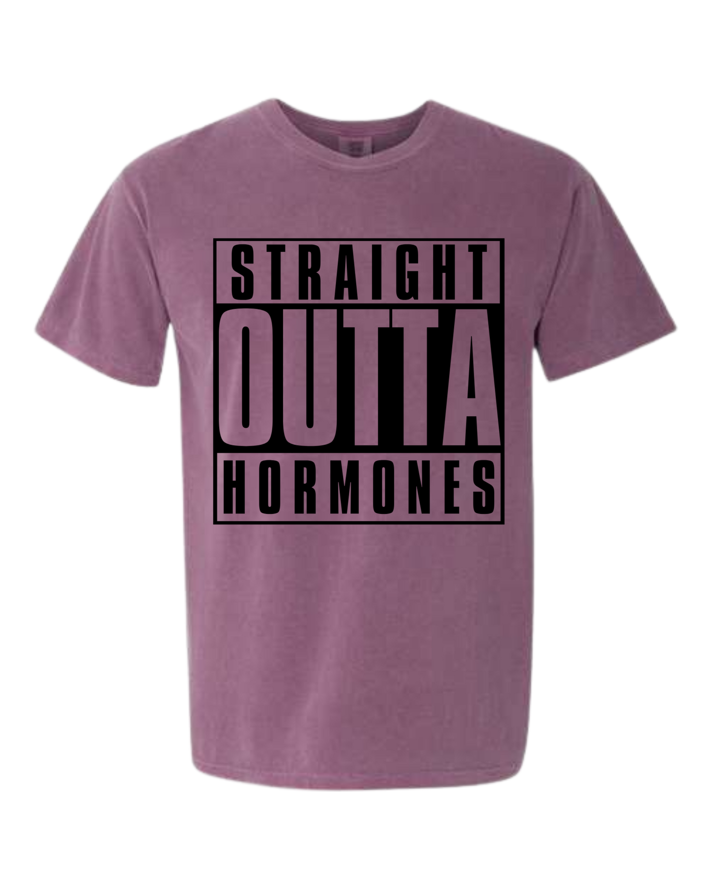 Straight Outta Hormones - Comfort Colors - Heavyweight Unisex Tee - Pinks, Purples