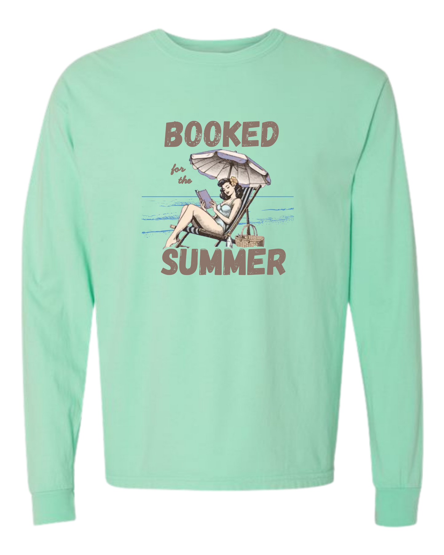 Booked for the Summer - Comfort Colors - Heavyweight Long Sleeve Tee - Blues & Greens