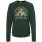 What Happens At The Campground - Sponge Fleece Raglan Sweatshirt - Blues, Greens, Purple, and Black