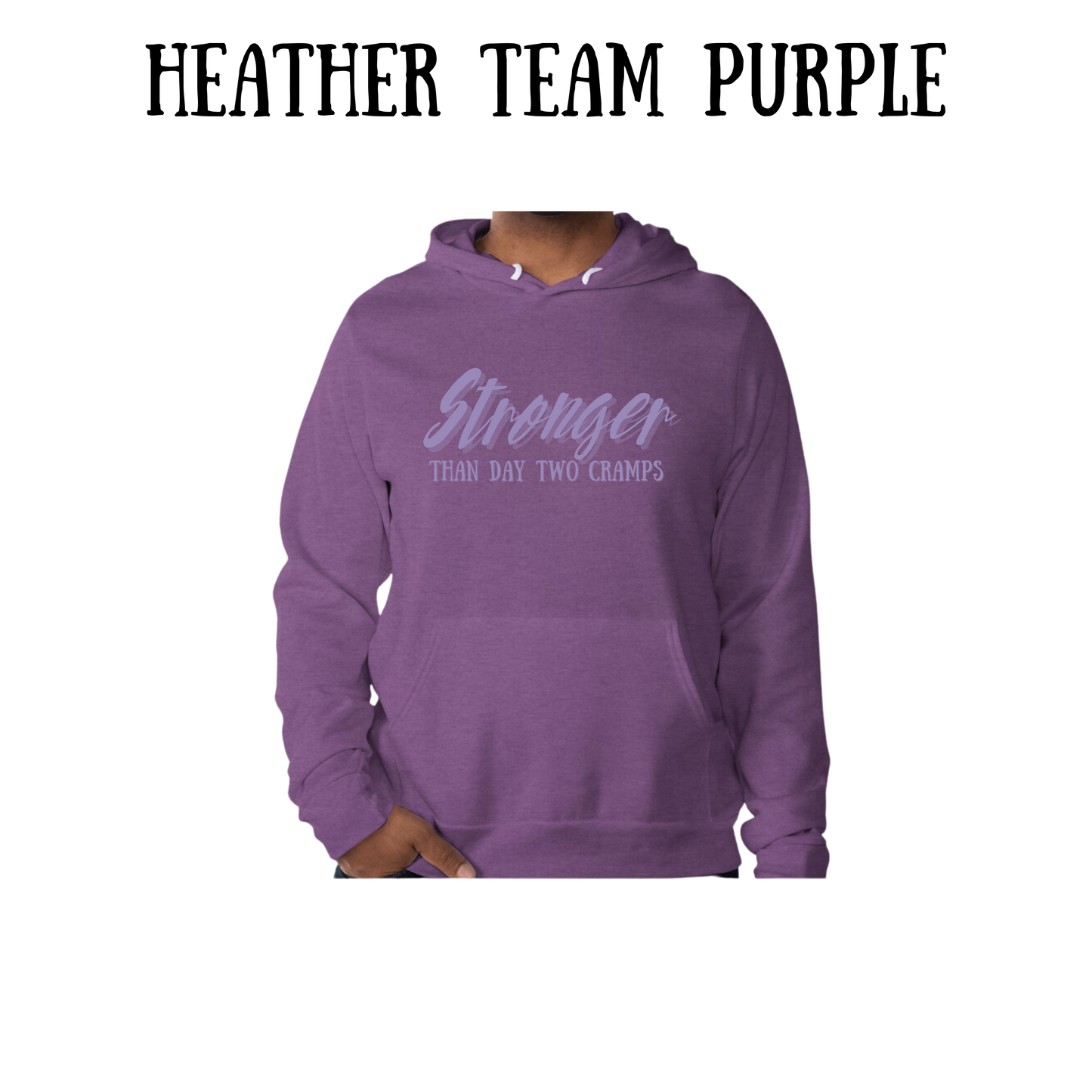 stronger than day two cramps - sponge fleece hoodie - blues, purples