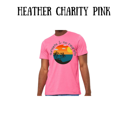 VP - Sunsets & No Regrets - Unisex Tee - Pinks, Purples, Neutrals
