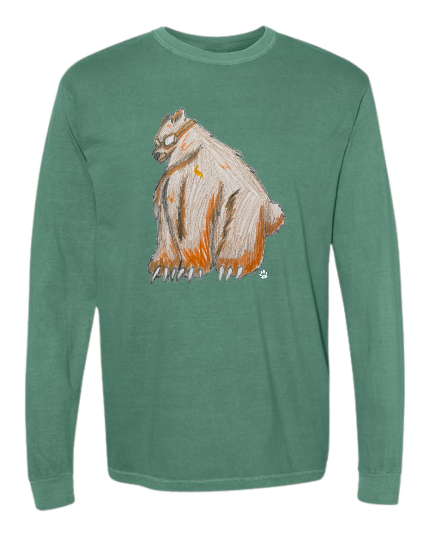 Muscle Bear - Comfort Colors - Heavyweight Long Sleeve Tee - Blues & Greens