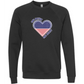 One Nation One Heart - Sponge Fleece Raglan Sweatshirt - Blues, Greens, Purple, and Black