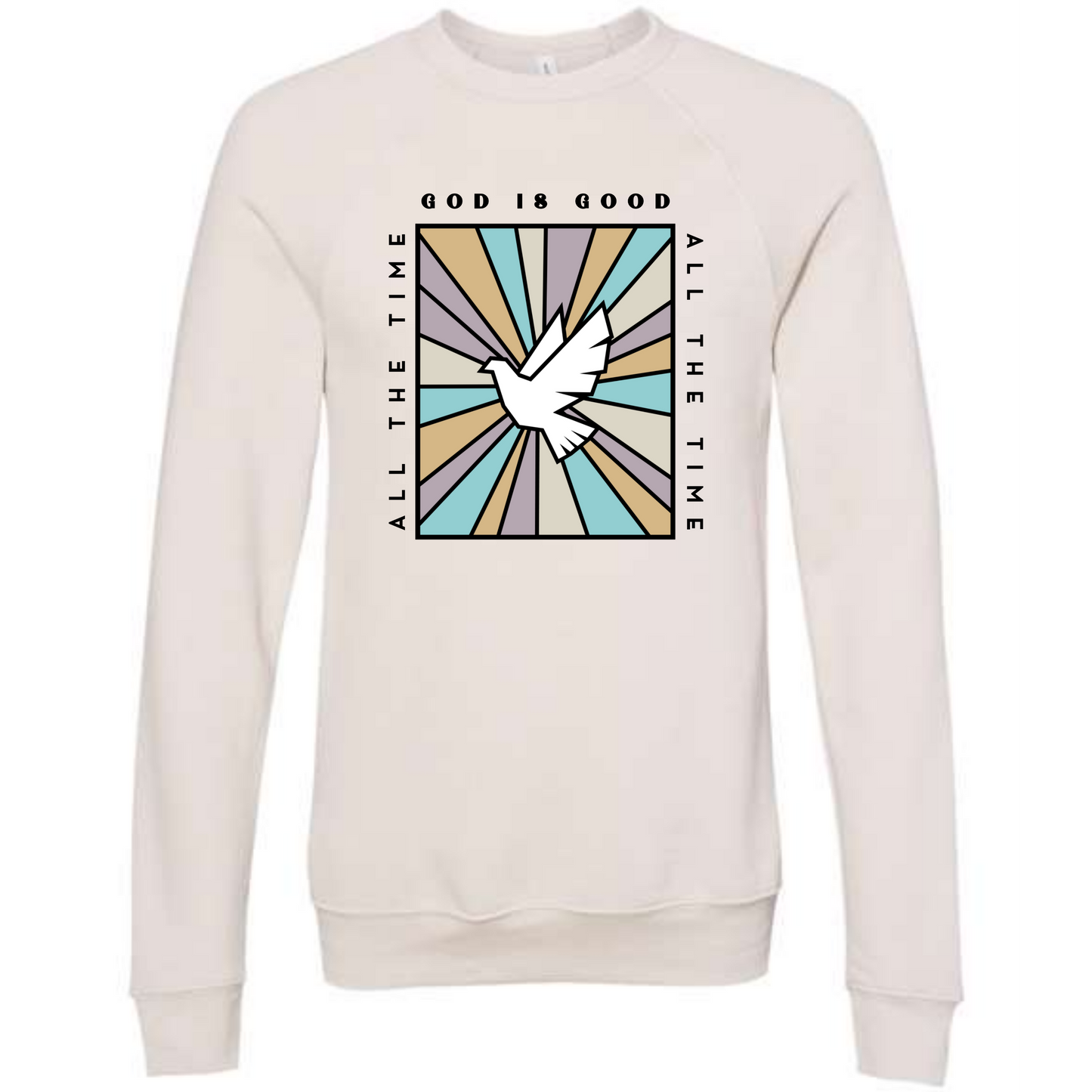 God is Good - Sponge Fleece Raglan Sweatshirt - Greens, Neutrals