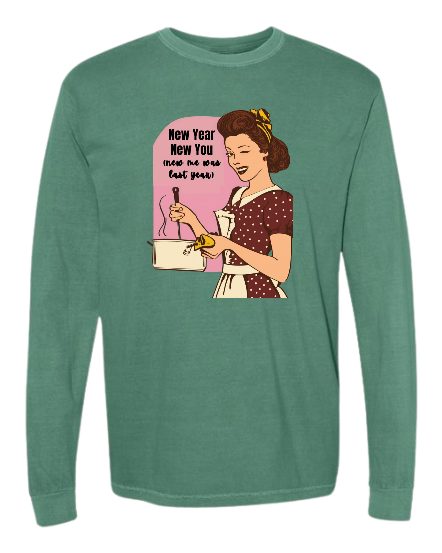 New Year New You - Comfort Colors - Heavyweight Long Sleeve Tee - Blues & Greens