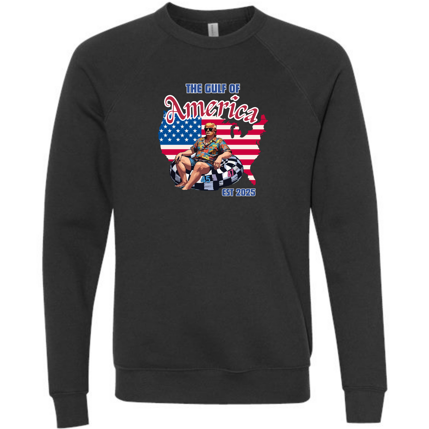 The Gulf of America - Sponge Fleece Raglan Sweatshirt - Blues, Greens, Purple, and Black