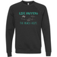 Life Happens The Beach Helps - Sponge Fleece Raglan Sweatshirt - Blues, Greens, Purple, and Black