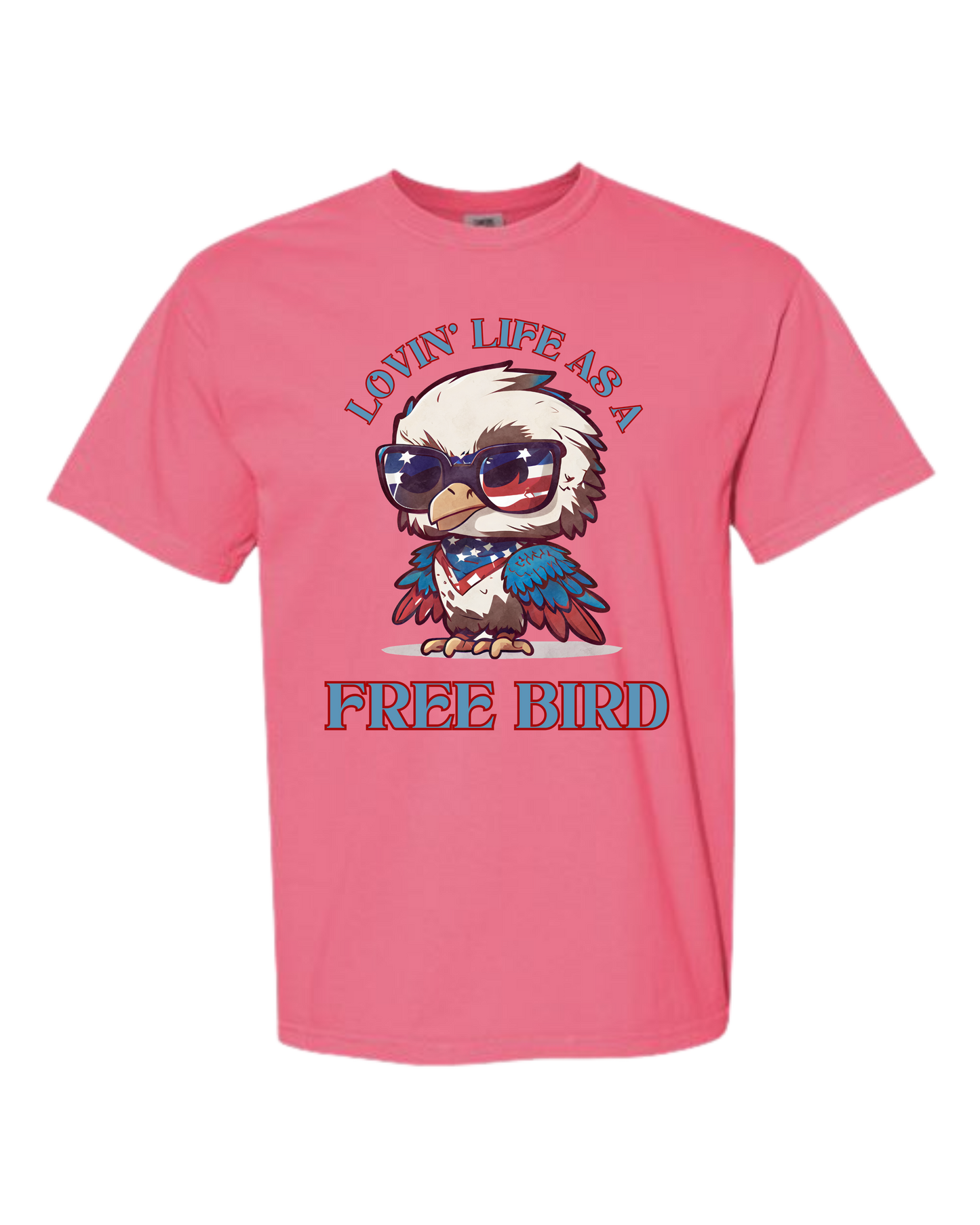 Lovin' Life as a Free Bird - Comfort Colors - Heavyweight Unisex Tee - Pinks & Purples