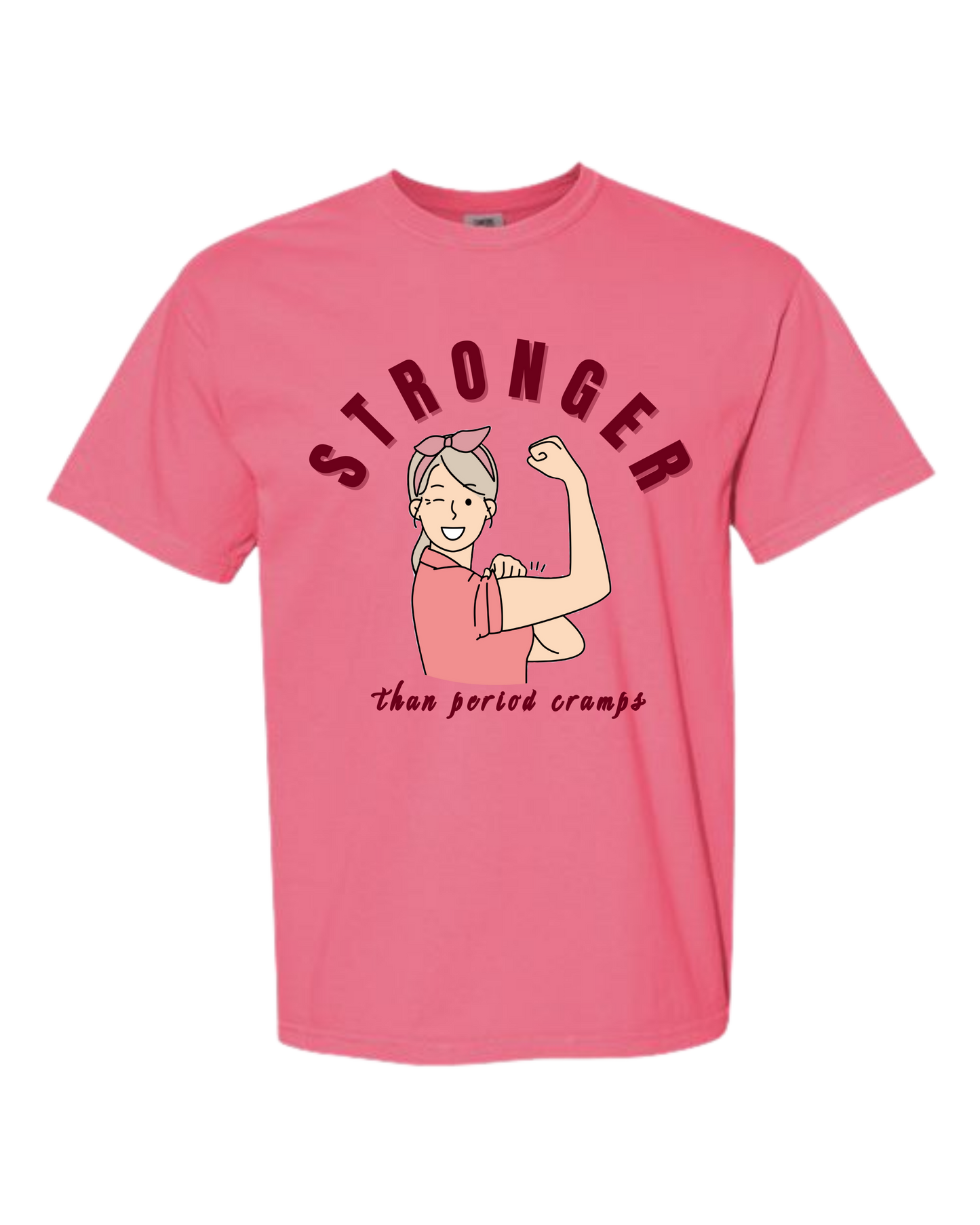 Stronger Than Period Cramps - Comfort Colors - Heavyweight Unisex Tee - Pinks & Purples