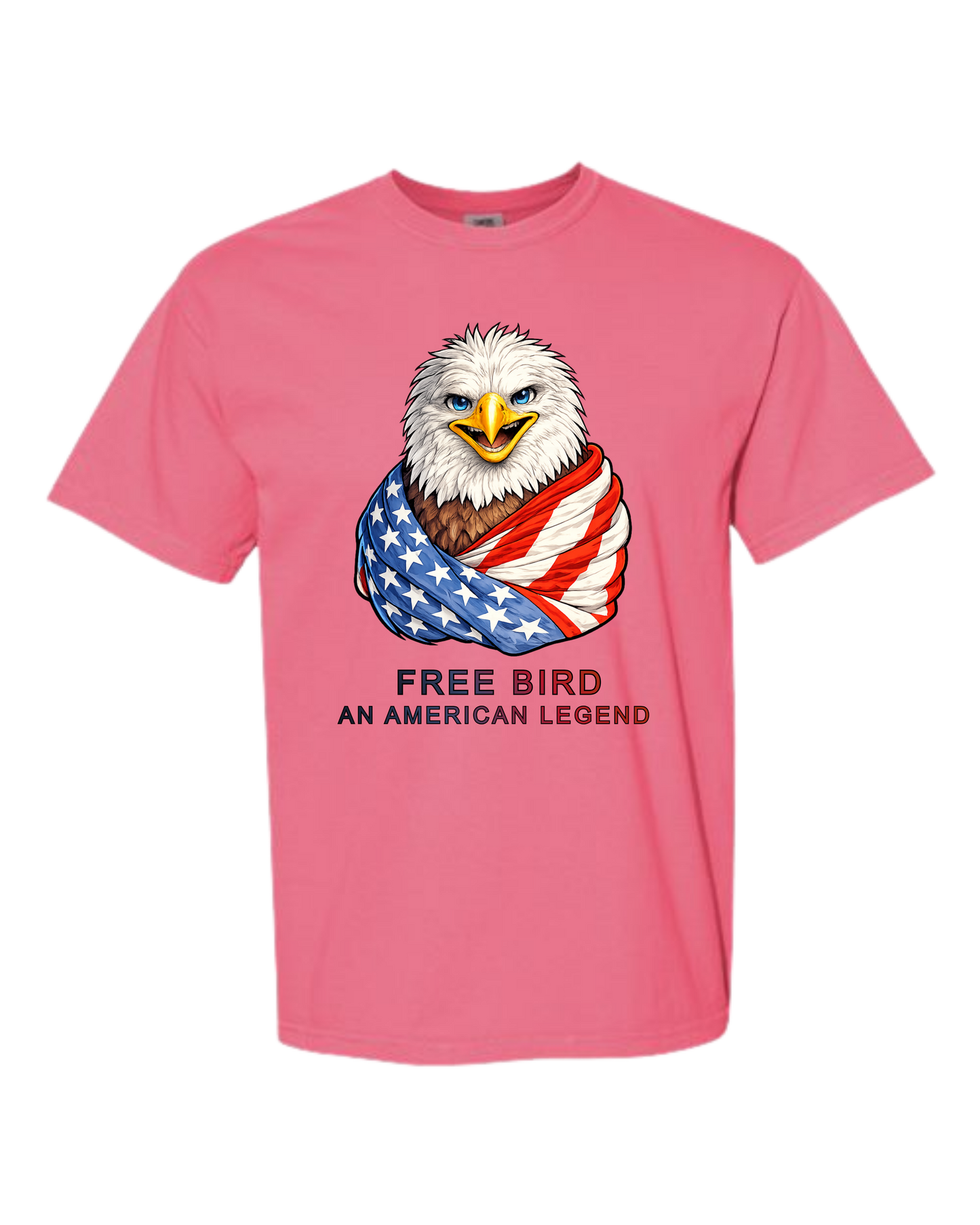 Free Bird An American Legend - Comfort Colors - Heavyweight Unisex Tee - Pinks & Purples