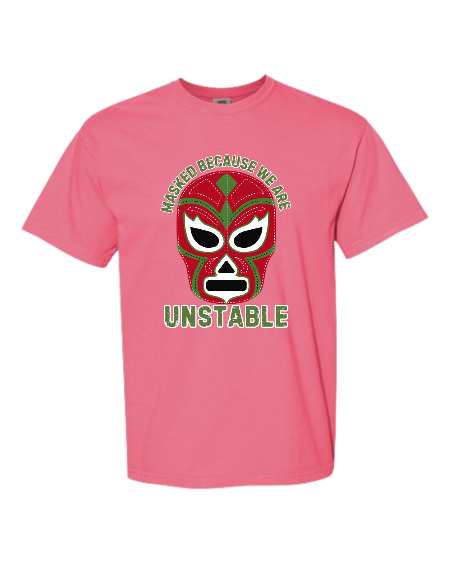 Masked Because We Are Unstable - Comfort Colors - Heavyweight Unisex Tee - Pinks & Purples