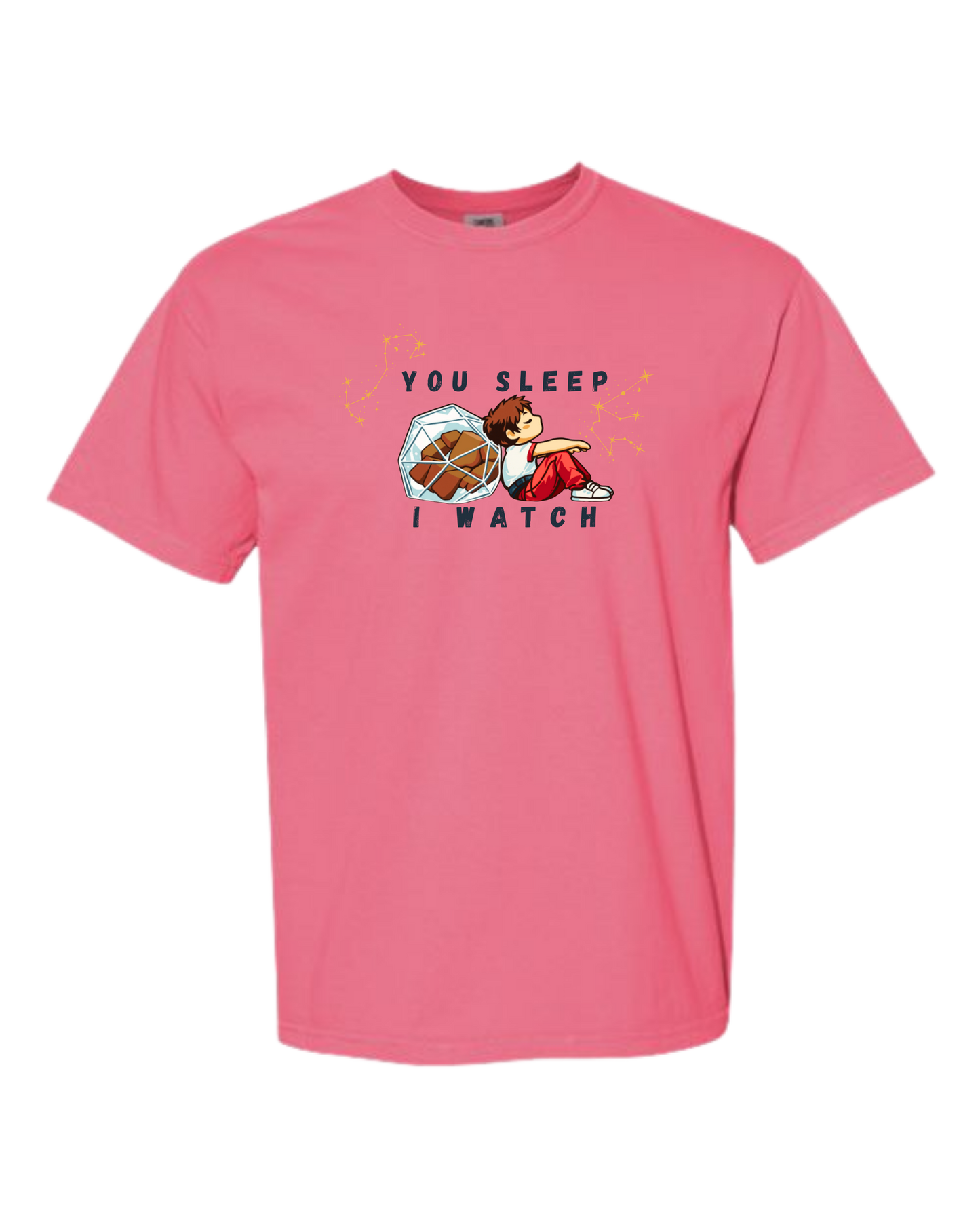 You Sleep I Watch - Comfort Colors - Heavyweight Unisex Tee - Pinks, Purples