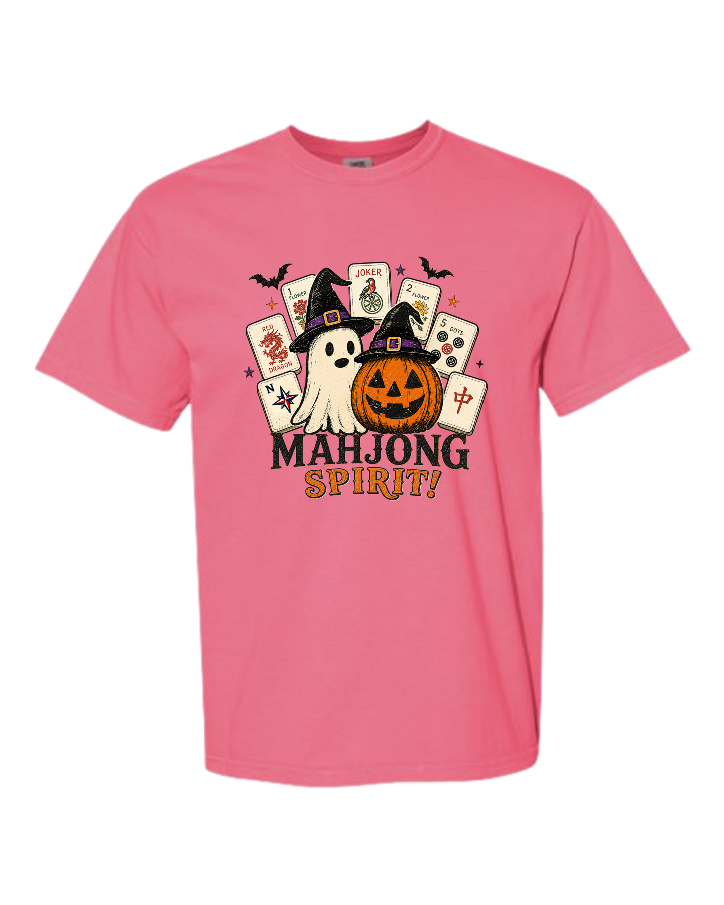 Mahjong Spirit - Comfort Colors - Heavyweight Unisex Tee - Pinks & Purples