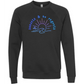 Sunsets & No Regrets - Sponge Fleece Raglan Sweatshirt - Blues, Greens, Purple, and Black