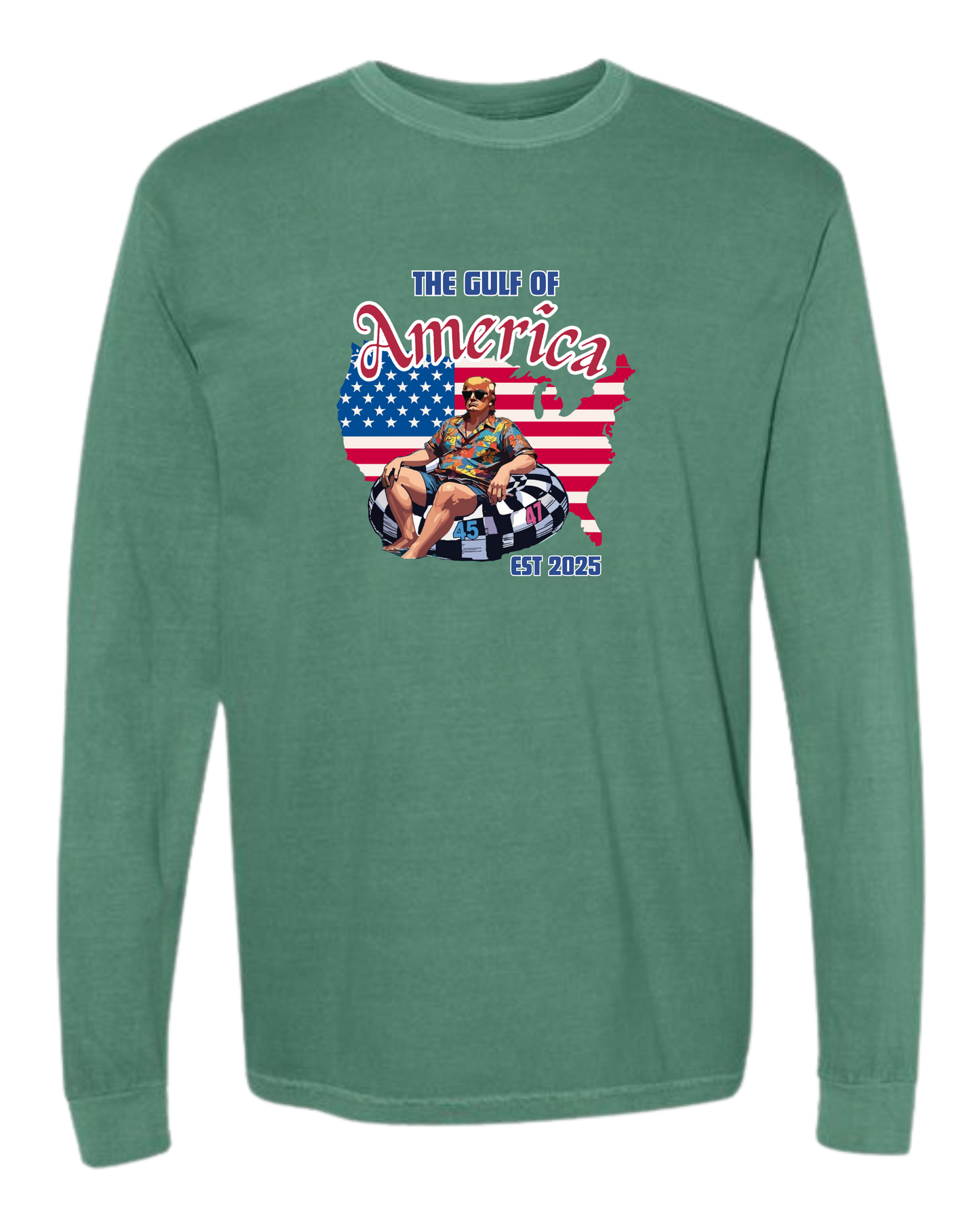 The Gulf of America - Comfort Colors - Heavyweight Long Sleeve Tee - Blues & Greens