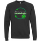 Hormones May Cause Shenanigans - Sponge Fleece Raglan Sweatshirt - Blues, Greens, Purple, and Black