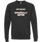 Not Moody. (just) Hormonally Gifted - Sponge Fleece Raglan Sweatshirt - Blues, Greens, Purple, and Black