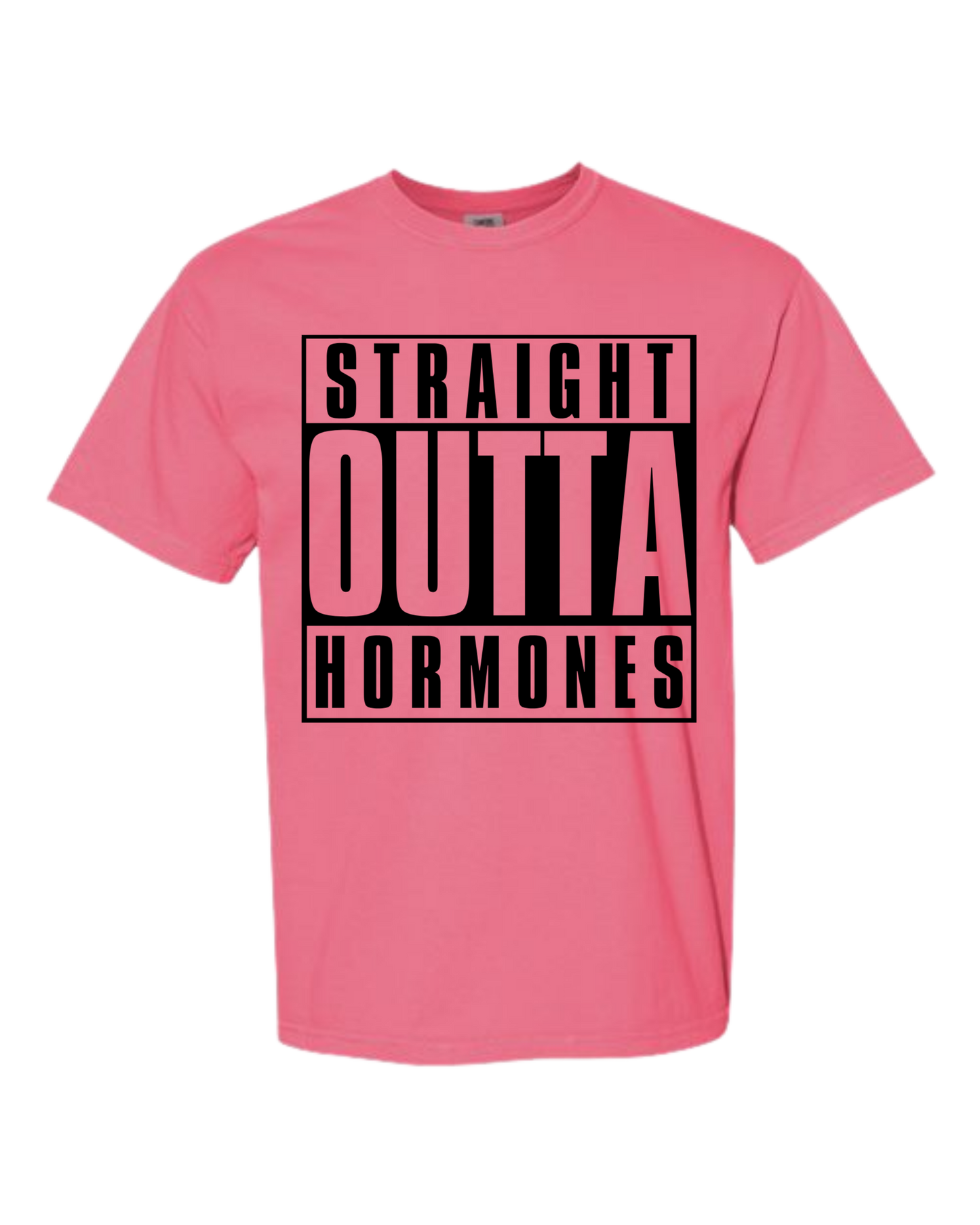 Straight Outta Hormones - Comfort Colors - Heavyweight Unisex Tee - Pinks, Purples