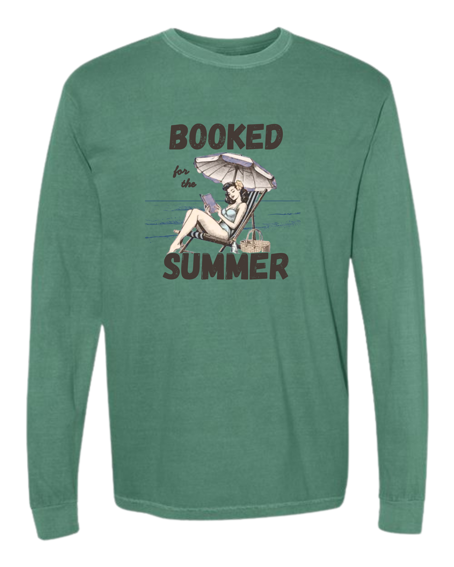 Booked for the Summer - Comfort Colors - Heavyweight Long Sleeve Tee - Blues & Greens
