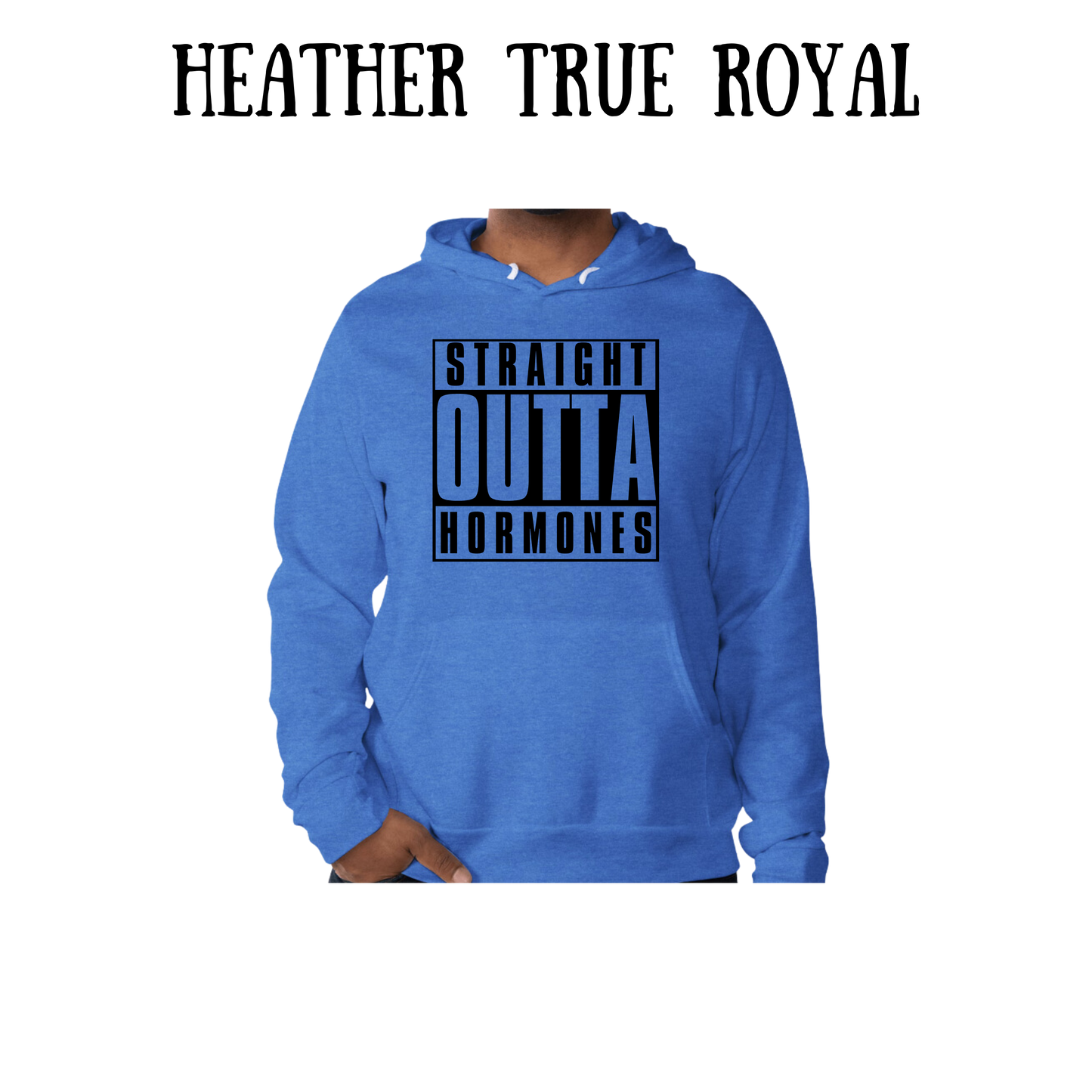 straight outta hormones - sponge fleece hoodie - blues, purples