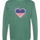 One Nation One Heart - Comfort Colors - Heavyweight Long Sleeve Tee - Blues & Greens