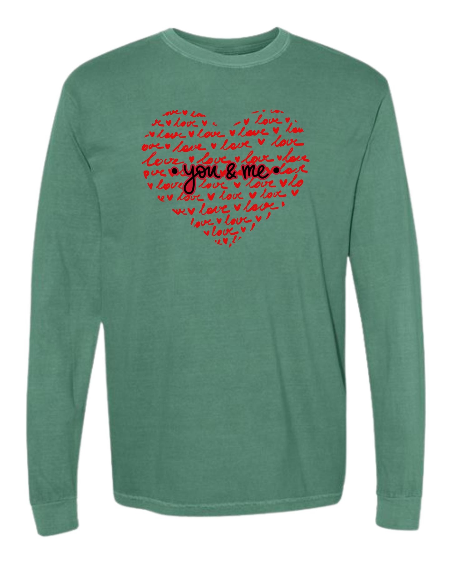 You & Me - Comfort Colors - Heavyweight Long Sleeve Tee - Blues & Greens