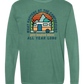 What Happens At The Campground - Comfort Colors - Heavyweight Long Sleeve Tee - Blues & Greens