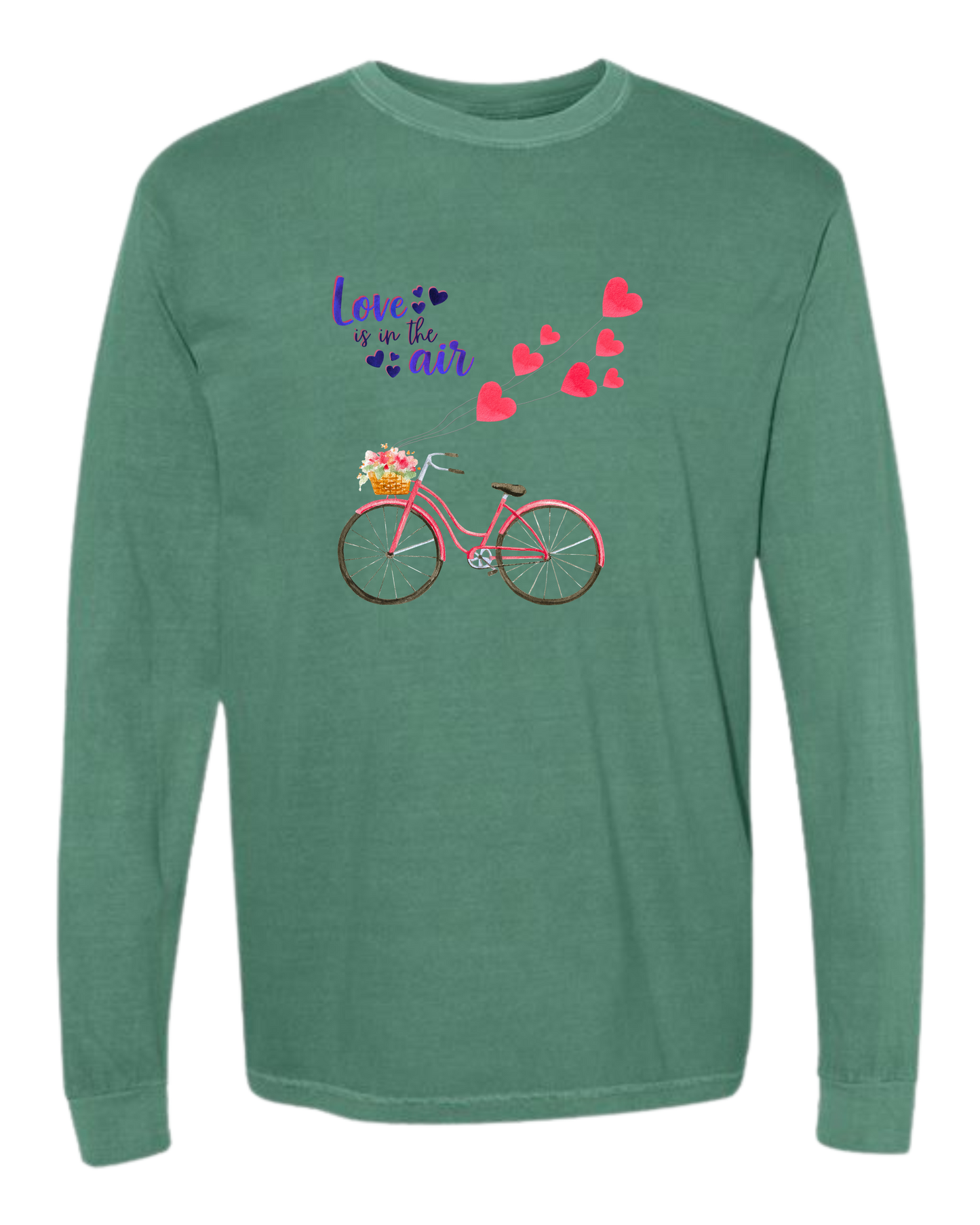 Love is in the Air - Comfort Colors - Heavyweight Long Sleeve Tee - Blues & Greens