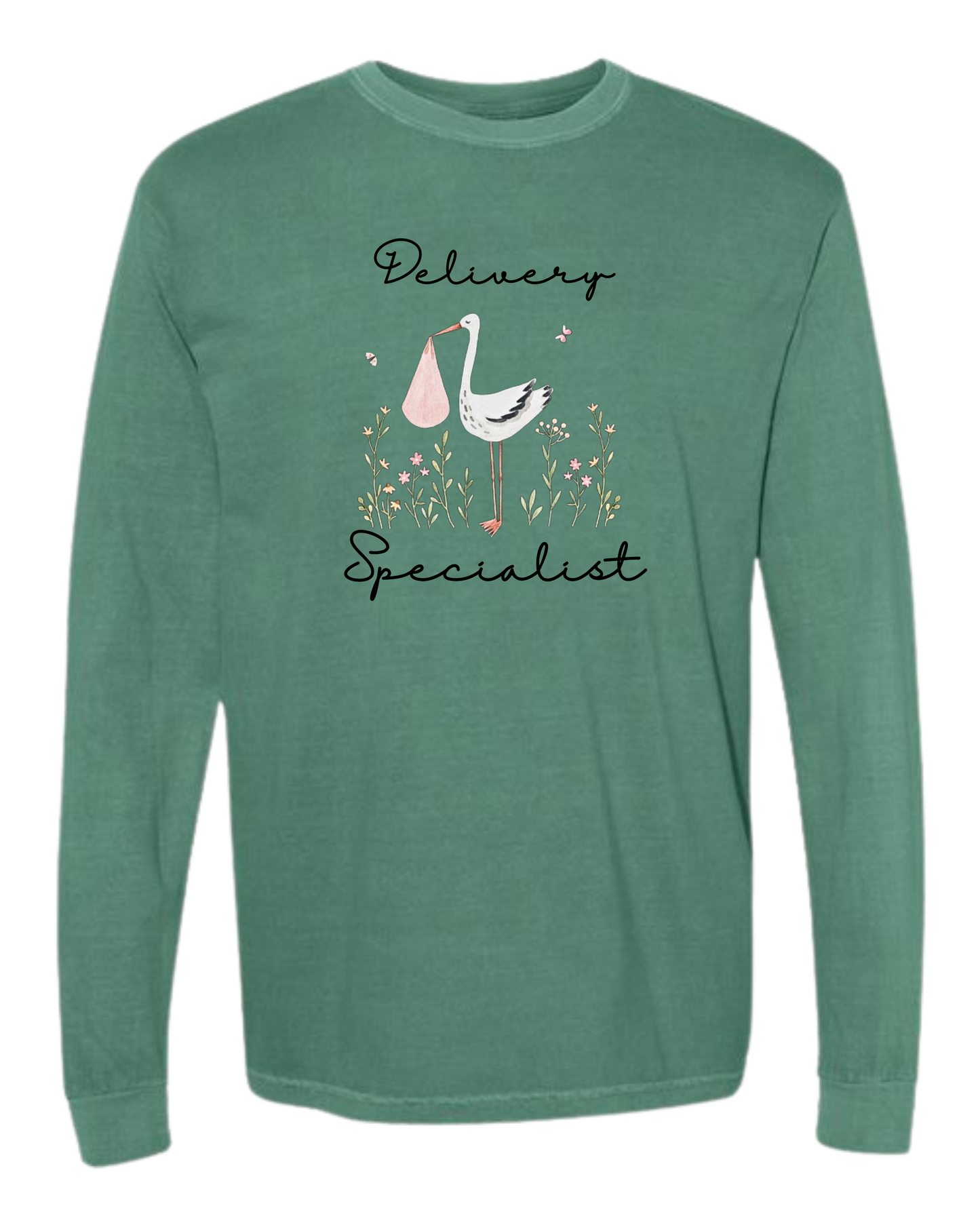 Delivery Specialist - Comfort Colors - Heavyweight Long Sleeve Tee - Blues & Greens
