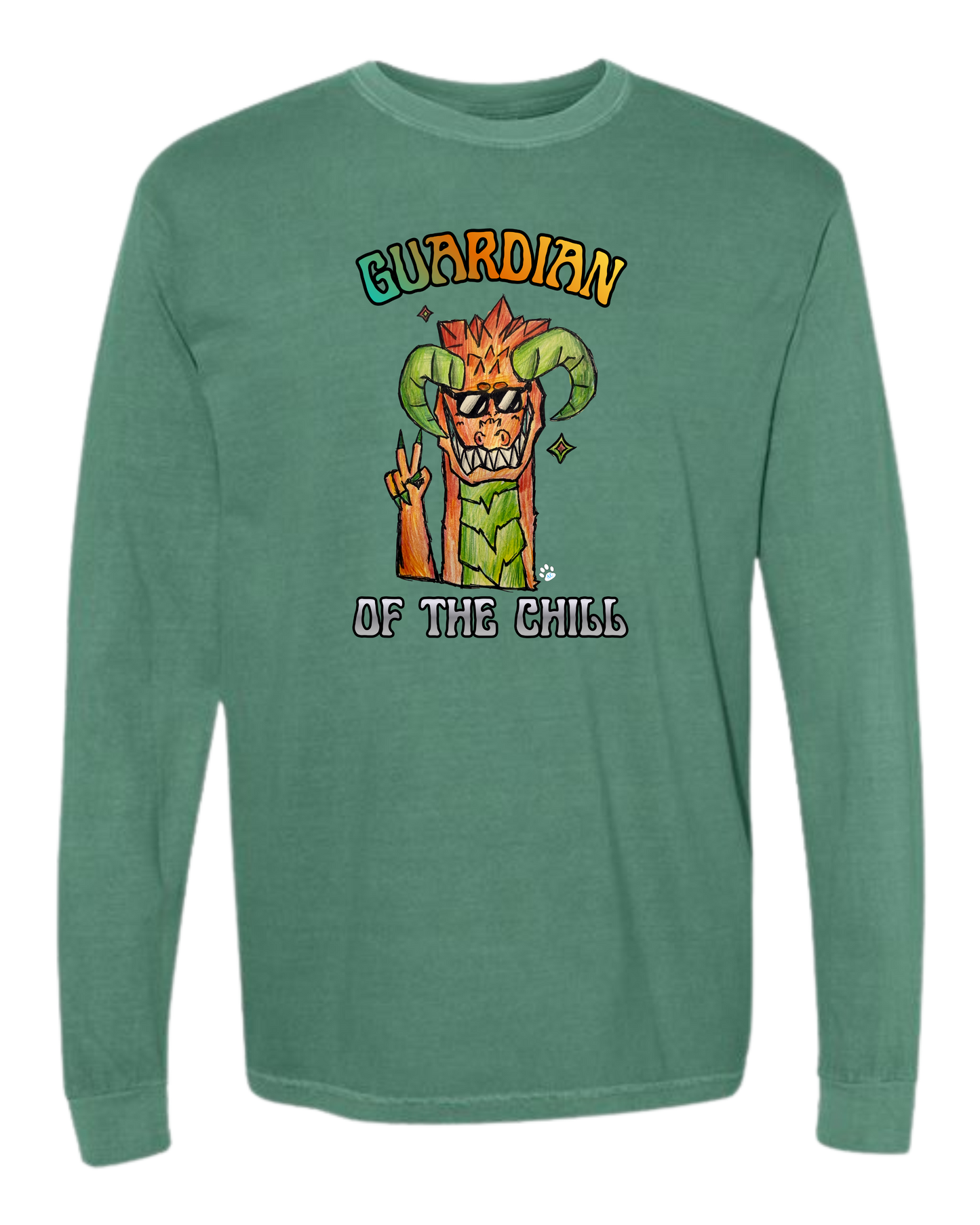 Guardian of The Chill - Comfort Colors - Heavyweight Long Sleeve Tee - Blues & Greens