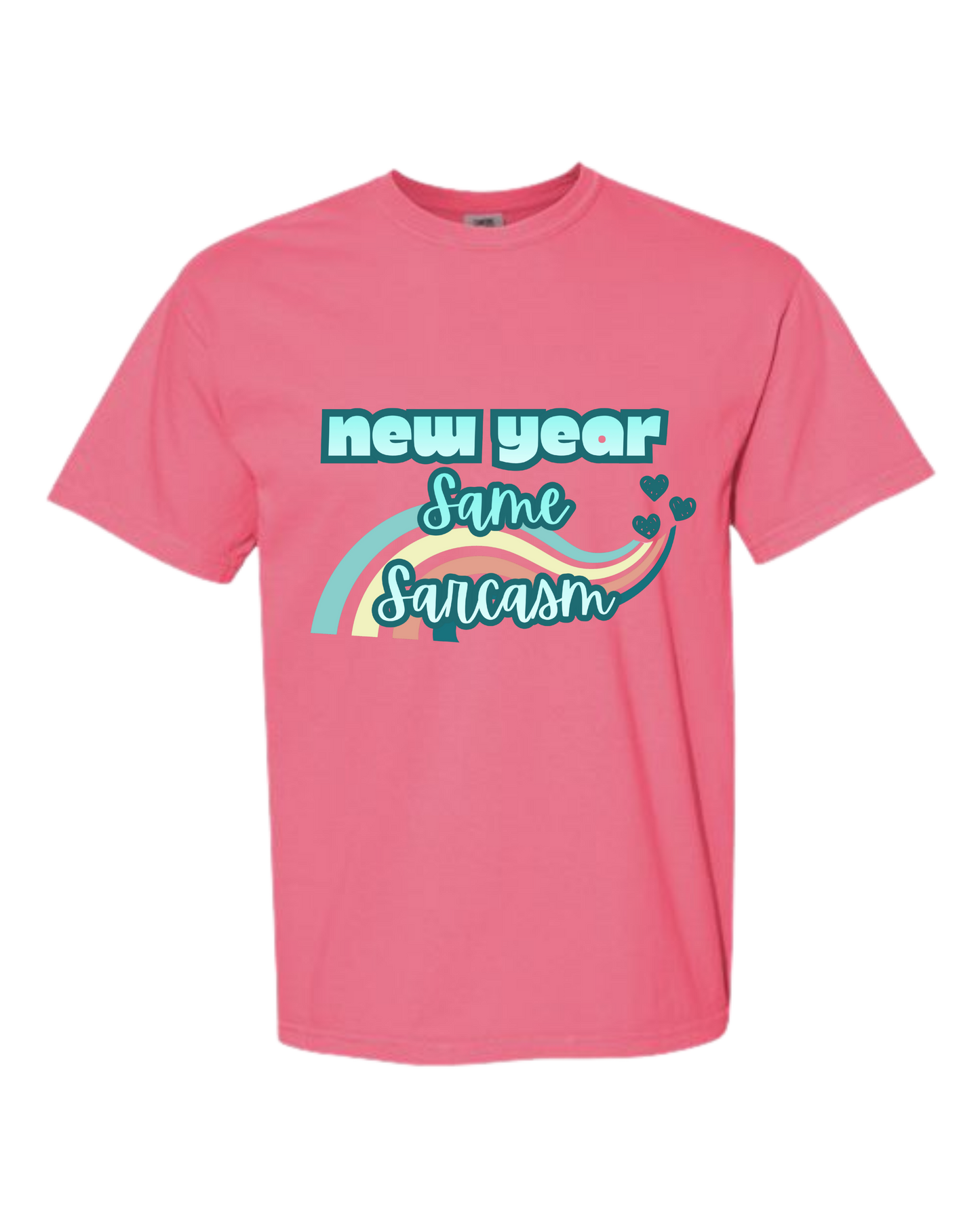 New Year Same Sarcasm - Comfort Colors - Heavyweight Unisex Tee - Pinks & Purples
