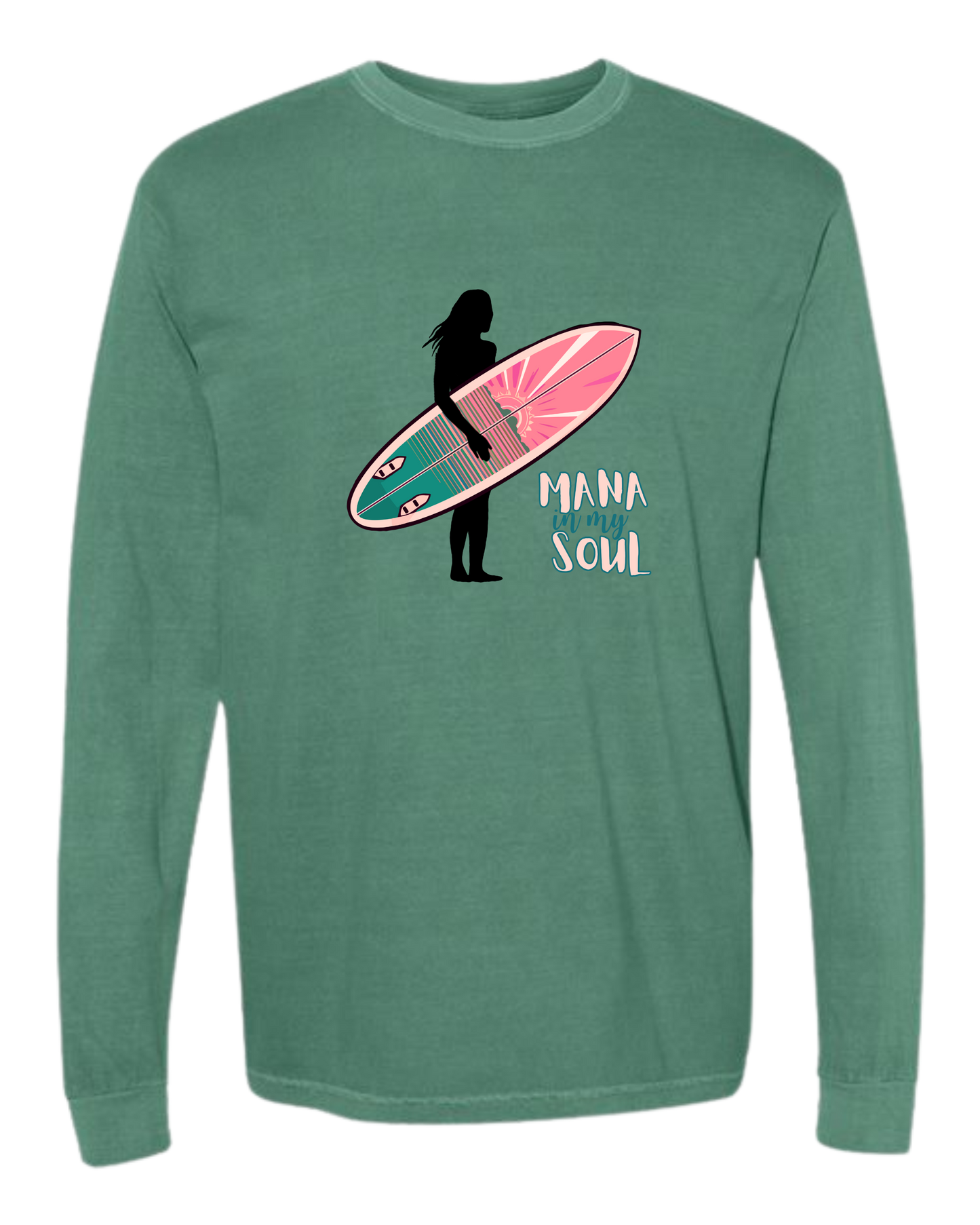 Mana in My Soul - Comfort Colors - Heavyweight Long Sleeve Tee - Blues & Greens