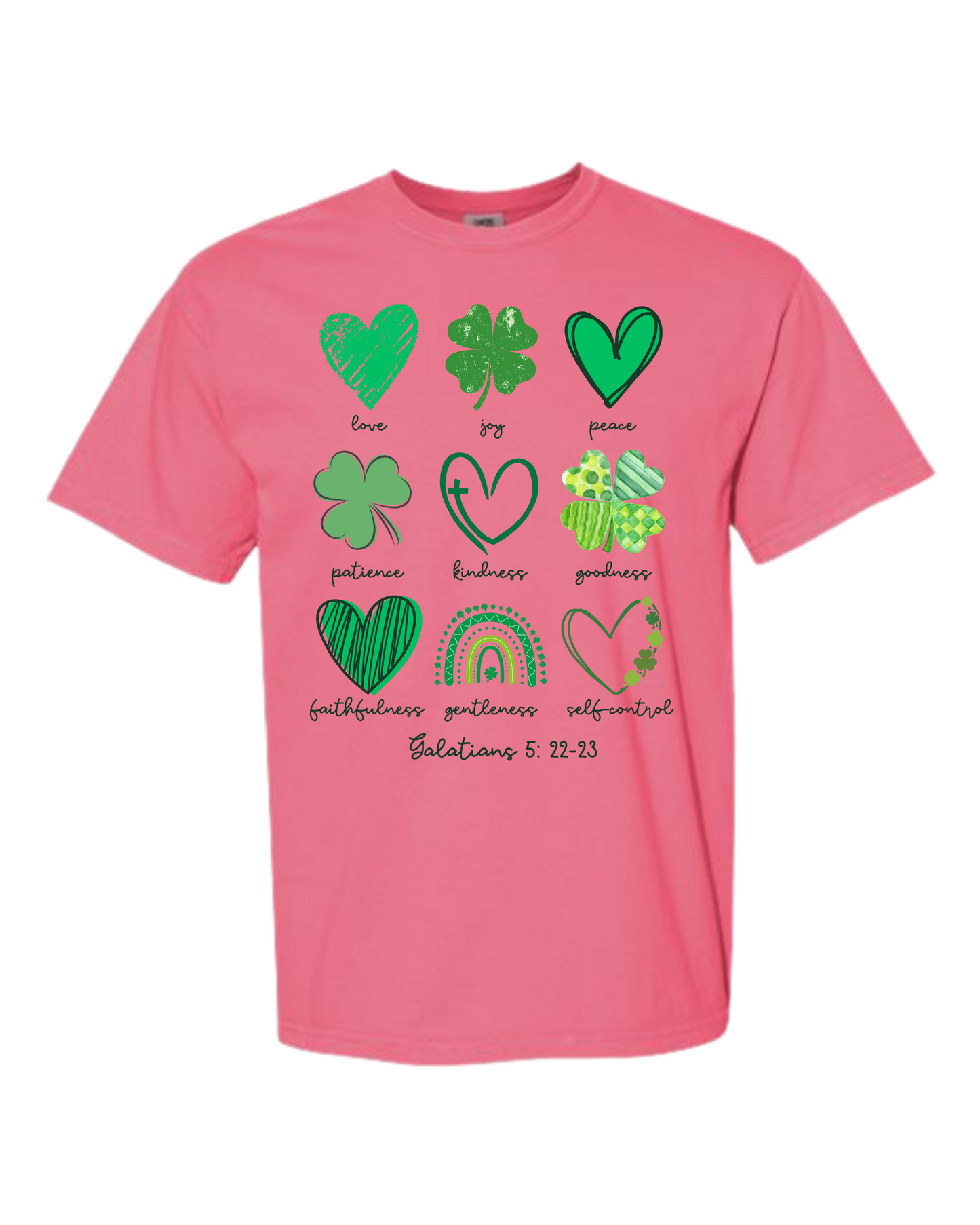 Galatians 5 - St Patrick's Day - Comfort Colors - Heavyweight Unisex Tee - Pinks & Purples