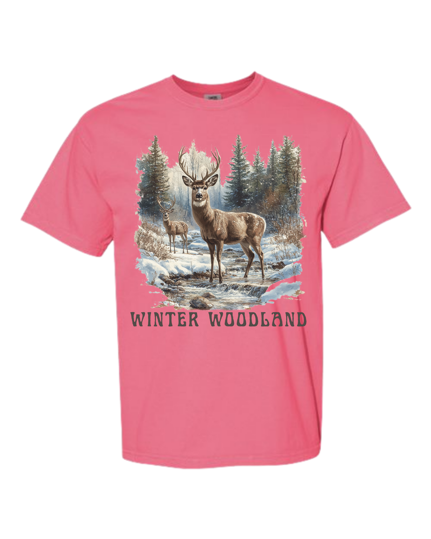 Winter Woodland - Comfort Colors - Heavyweight Unisex Tee - Pinks, Purples