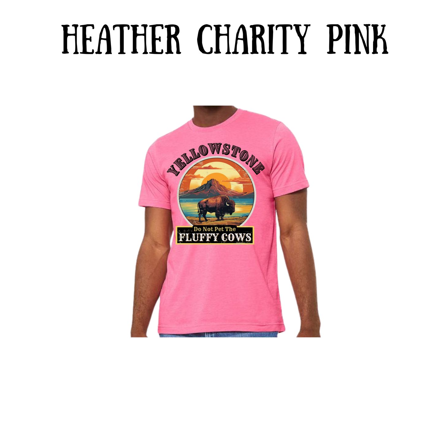 CP - Yellowstone: Fluffy Cows - Unisex Tee - Pinks, Purples, Neutrals