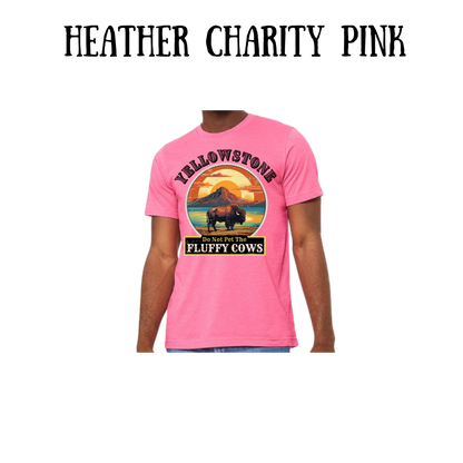 CP - Yellowstone: Fluffy Cows - Unisex Tee - Pinks, Purples, Neutrals