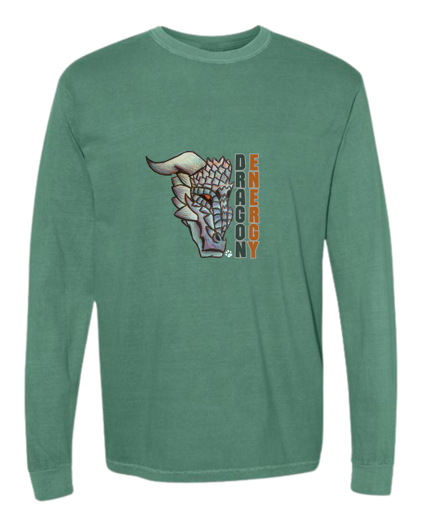 Dragon Energy - Comfort Colors - Heavyweight Long Sleeve Tee - Blues & Greens