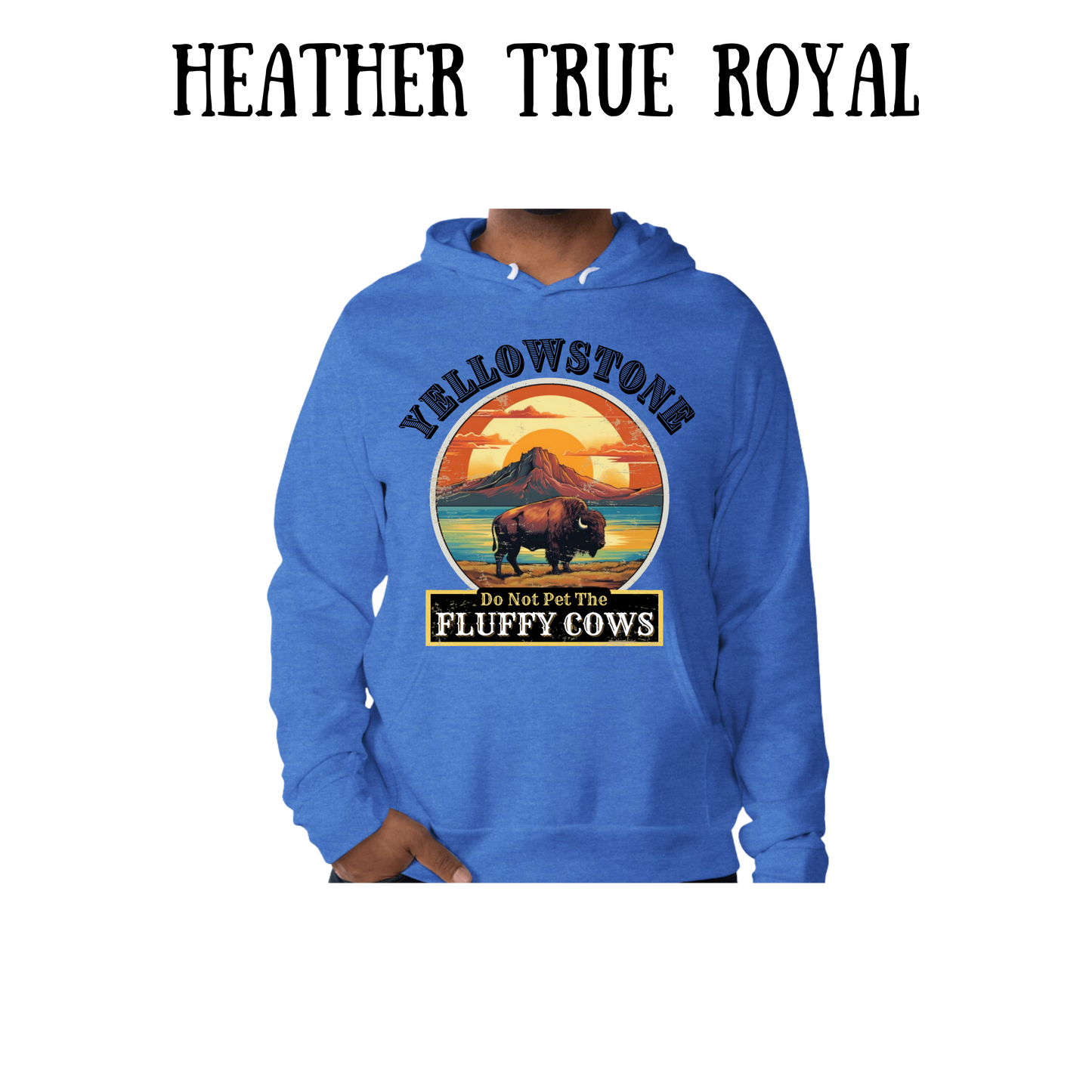 CP - Yellowstone: Fluffy Cows - Sponge Fleece Hoodie - Blues, Purples