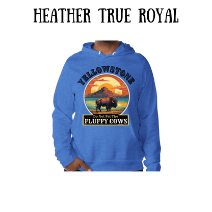 CP - Yellowstone: Fluffy Cows - Sponge Fleece Hoodie - Blues, Purples