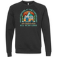 What Happens At The Campground - Sponge Fleece Raglan Sweatshirt - Blues, Greens, Purple, and Black