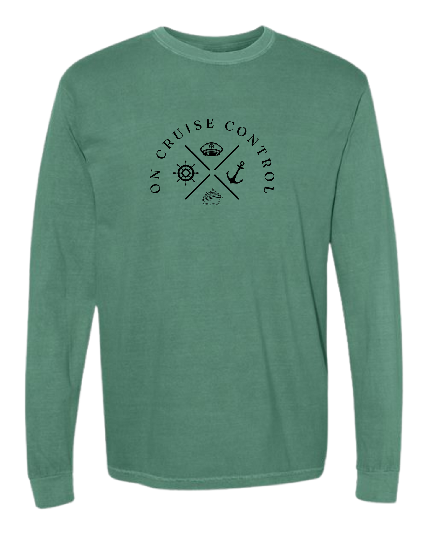 On Cruise Control - Comfort Colors - Heavyweight Long Sleeve Tee - Blues & Greens
