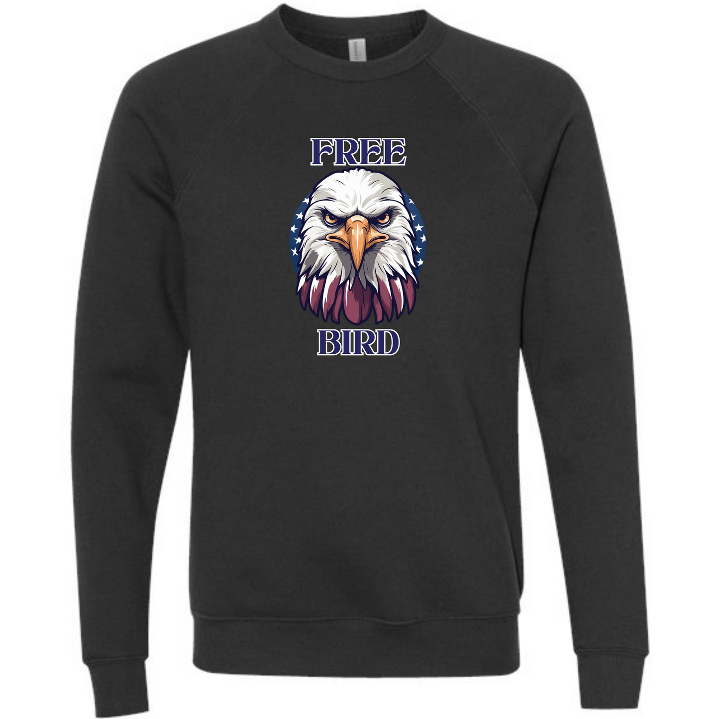 Free Bird - Sponge Fleece Raglan Sweatshirt - Blues, Greens, Purple, and Black