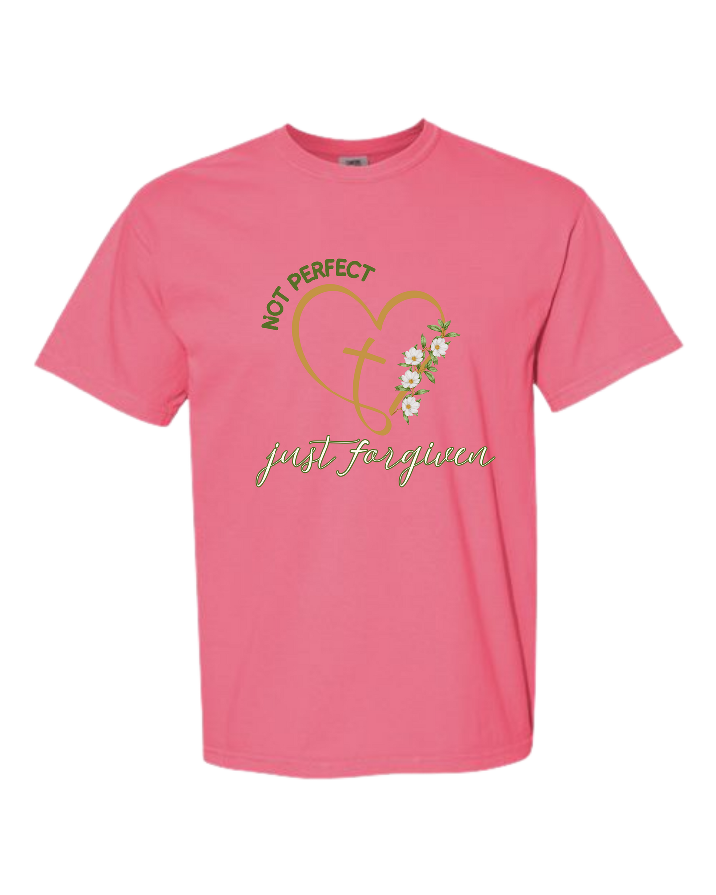 Not Perfect Just Forgiven - Comfort Colors - Heavyweight Unisex Tee - Pinks & Purples